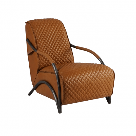 Каминные в стиле лофт – Кресло bruno, quilted leather and metal