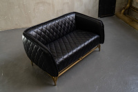 Двухместный диван diplomat, black leather