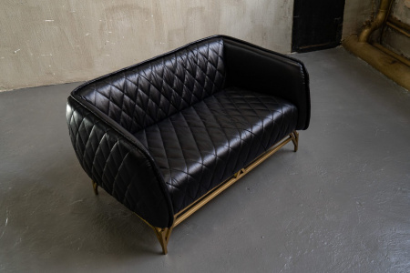 Двухместные в стиле лофт – Двухместный диван diplomat, black leather