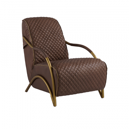 Каминные в стиле лофт – Кресло bruno, quilted leather and metal