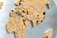 Карта World Map Aluminum and Wood