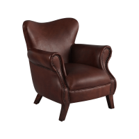 Кресло intermezzo dark leather and wood