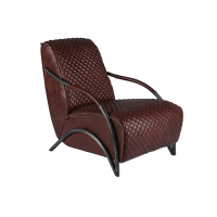 Кресло bruno, quilted leather and metal
