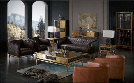 Двухместные в стиле лофт – Двухместный диван diplomat, black leather