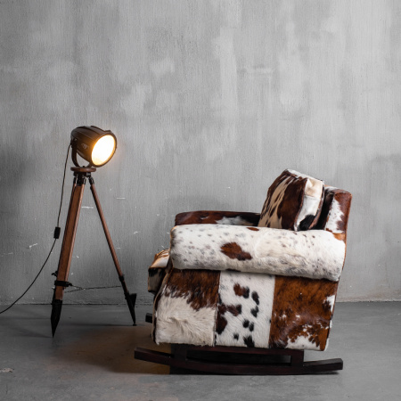 Дизайнерские кресла в стиле лофт – Кресло качалка Cowhide Cozy Rocker