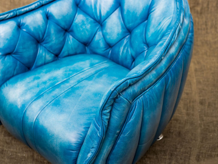 Кожаные в стиле лофт – Кресло siesta blue, shabby leather
