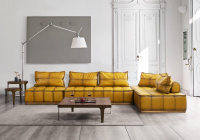Угловой диван martini yellow leather