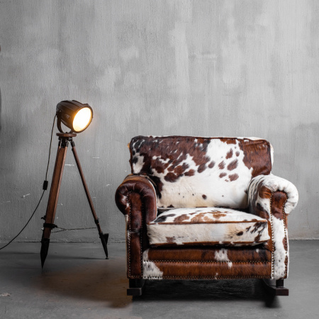Дизайнерские кресла в стиле лофт – Кресло качалка Cowhide Cozy Rocker